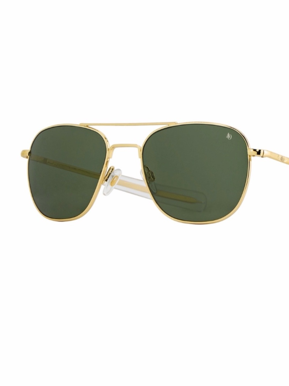 American Optical Original Pilot Sunglasses Gold 57 20 AO Eyewear Aviator Vintage